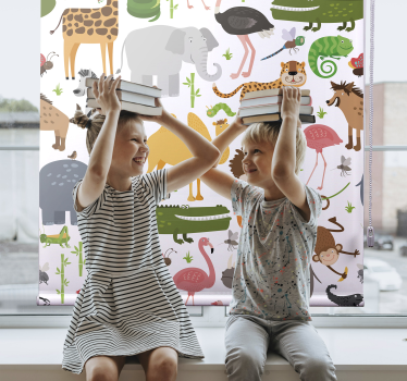 Estores de rolo de animais amigos animais de safári - TenStickers
