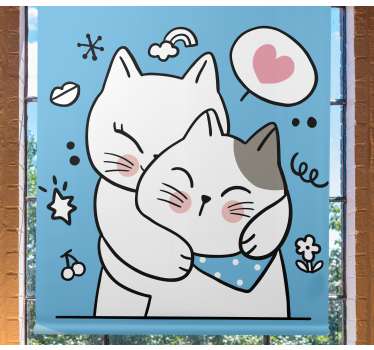 Estores de rolo de animais abraço de gato fofo - TenStickers