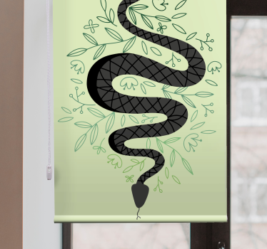 Estores de rolo de animais cobra com folhas - TenStickers