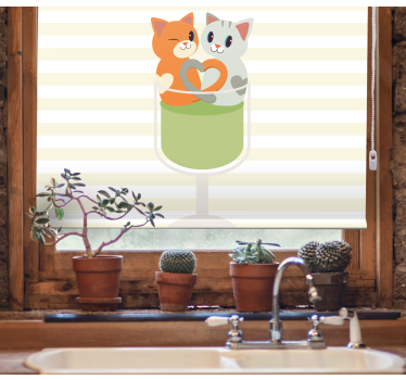 Estores de rolo de animais companheiros de gatos fofos - TenStickers