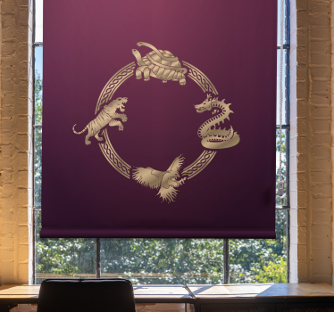 Estores de rolo de animais criaturas douradas ornamentadas - TenStickers