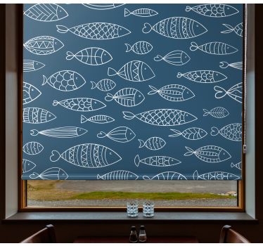 Estores de rolo de animais design de padrão de peixe - TenStickers