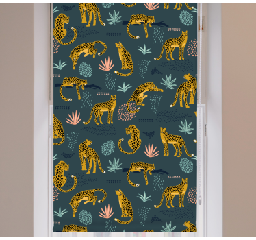 Estores de rolo de animais estampa de leopardo da selva - TenStickers