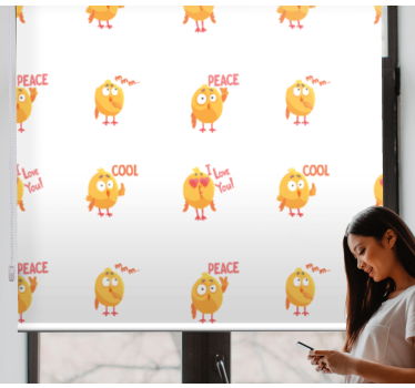 Estores de rolo de animais expressões de pássaros fofos - TenStickers