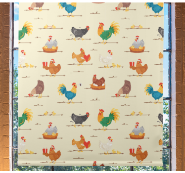 Estores de rolo de animais galinhas e galos - TenStickers