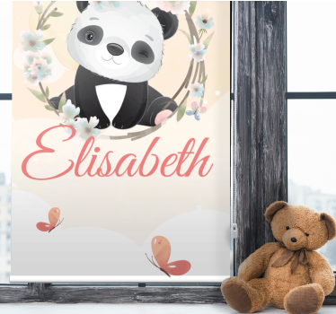 Estore de rolo infantil bebê panda com nome - TenStickers