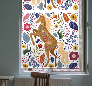 Estores de rolo de animais majestosa silhueta de cavalo - TenStickers