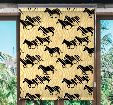 Estores de rolo de animais padrão de cavalo estilizado - TenStickers
