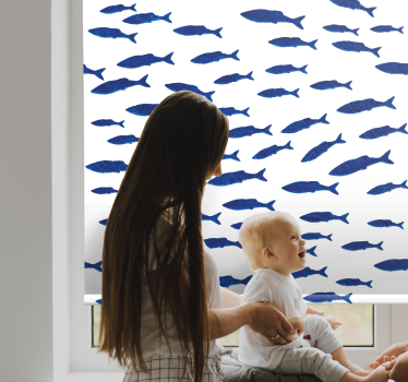 Estores de rolo de animais padrão de enxame de peixes - TenStickers