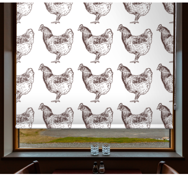 Estores de rolo de animais padrão de frango encantador - TenStickers