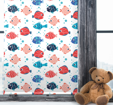Estores de rolo de animais padrão de peixe colorido - TenStickers