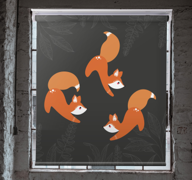 Estores de rolo de animais padrão de raposa encantador - TenStickers