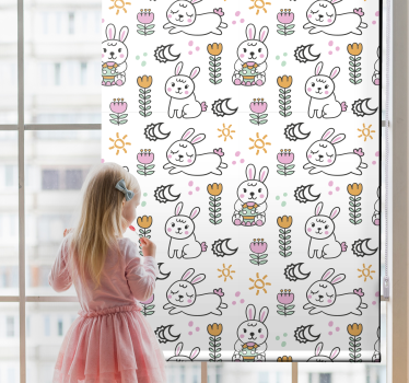 Estore de rolo animais variados motivo de coelho da páscoa - TenStickers
