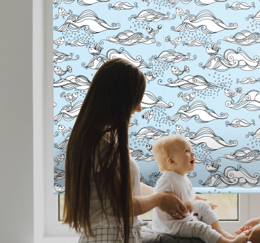Estores de rolo de animais panorama da vida marinha - TenStickers