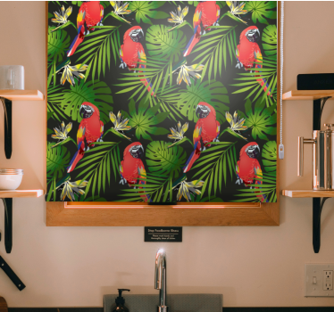 Estores de rolo de animais papagaios tropicais coloridos - TenStickers