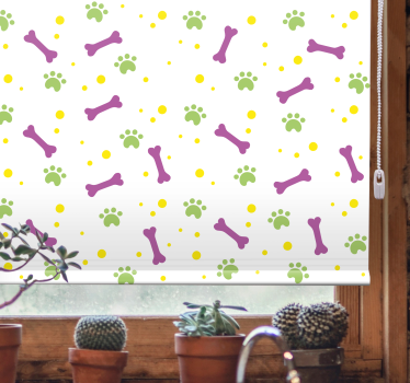 Estores de rolo de animais patas e ossos - TenStickers