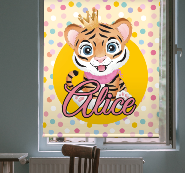 Estore de rolo infantil tigre bebê personalizado - TenStickers