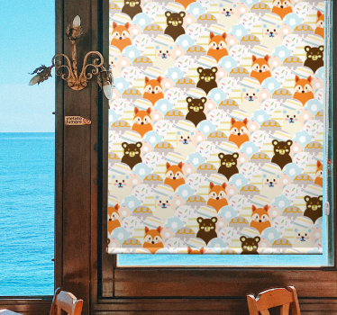 Estores de rolo de animais rostos de bebês da floresta - TenStickers