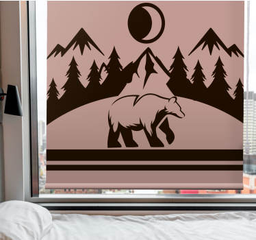 Estores de rolo de animais urso e montanhas - TenStickers