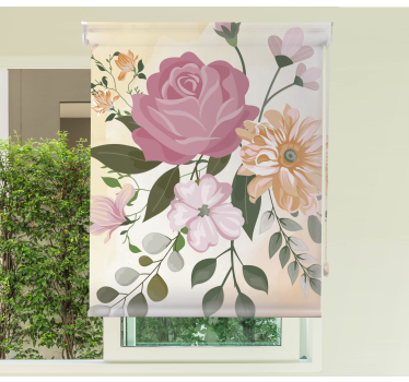 Flores realistas e cortinas de rolo para plantas - TenStickers