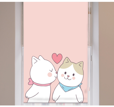 Gatos adoráveis beijando crianças estors - TenStickers