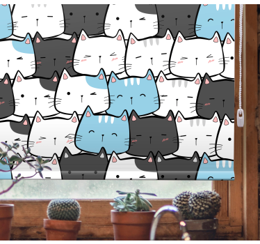 Gatos fofos desenhos animados crianças estors - TenStickers
