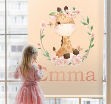 Girafa fofa para menina com nome babys estor - TenStickers