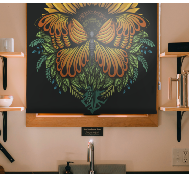 Girassol com cortina de flor de borboletas - TenStickers