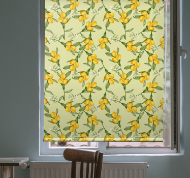 Limões de verão tropical cortina de rolo com padrão de frutas e v - TenStickers