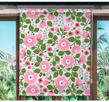 Lindas cortinas de rolo de flores rosa - TenStickers