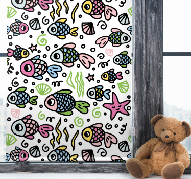 Padrão de peixes multicoloridos crianças estors - TenStickers