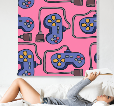 Padrão retro controlador geek blind - TenStickers