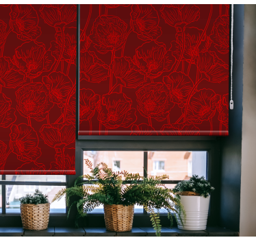Papoilas artísticas com estores de flores - TenStickers