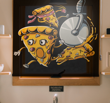 Pizza divertida sala de jantar estor - TenStickers
