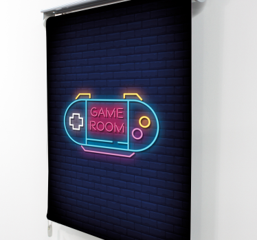 Sala de jogos com cortina geek com luz neon - TenStickers