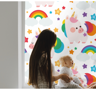Unicórnios coloridos desenhados à mão, crianças estors - TenStickers