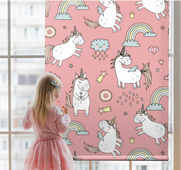 Unicórnios fofos e arte rosa estor - TenStickers