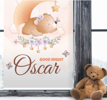 Urso fofo para menino com nome babys estor - TenStickers