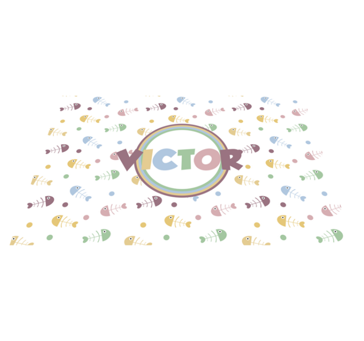 Individuais de mesa com nome Ossos de peixes - TenStickers