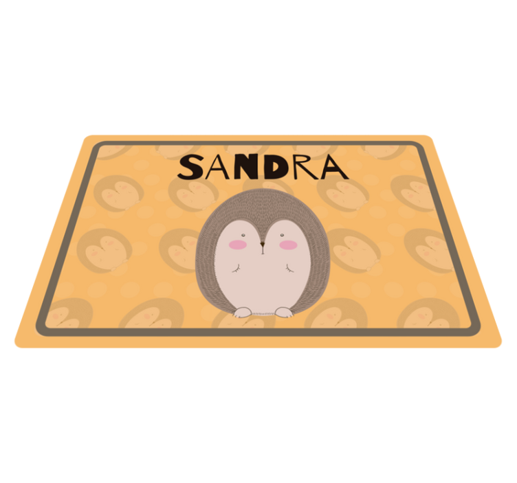 Porco-espinho desenhado com nome individuais de mesa ouriço - TenStickers