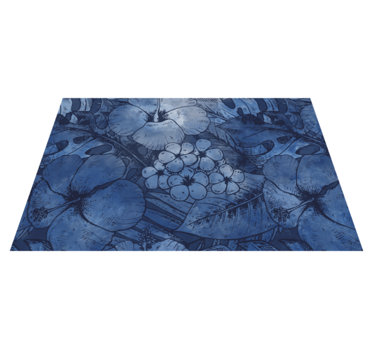 Individuais de mesa modernos Flores em aquarela azul - TenStickers