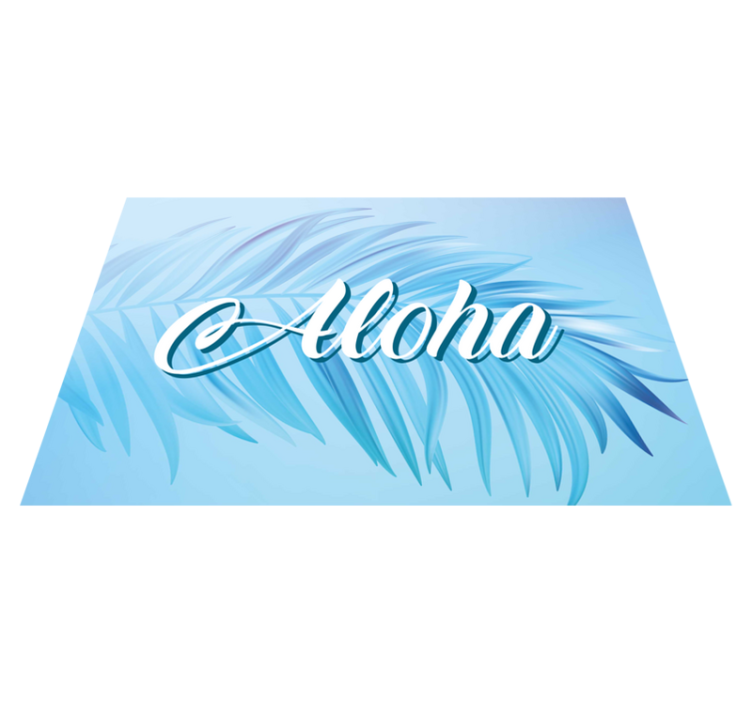 Individuais de mesa com nome Aloha personalizável - TenStickers