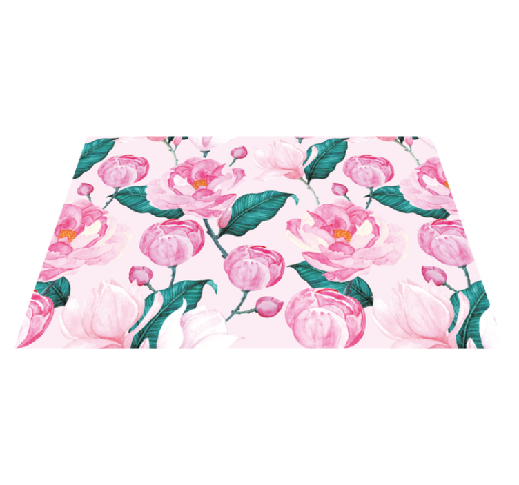 Individuais de mesa originais padrão floral rosa - TenStickers