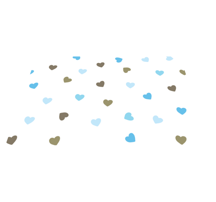 Individuais de mesa retangulares Corações azuis e marrons - TenStickers