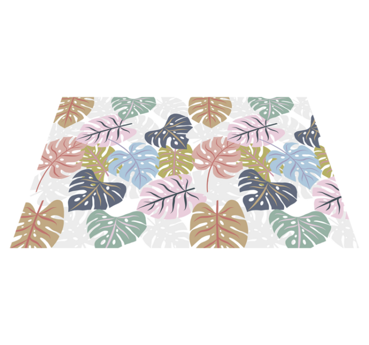 Pastel monstera individuais de mesa de vinil - TenStickers
