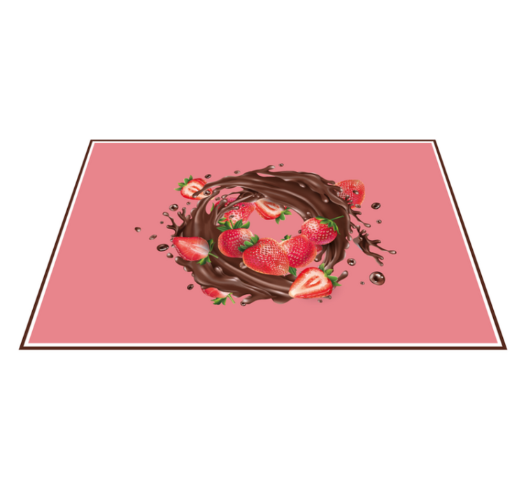 Individuais de mesa redondos Morango com chocolate - TenStickers