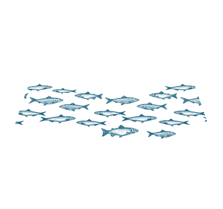 Individuais de mesa retangulares Cardume de peixes onda - TenStickers