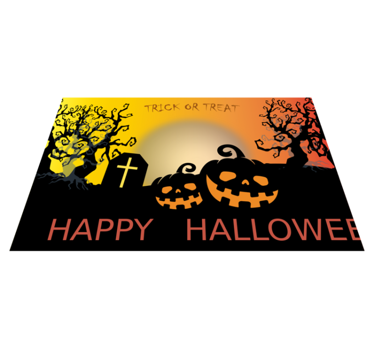 Cemitério de abóbora individuais de mesa de halloween - TenStickers