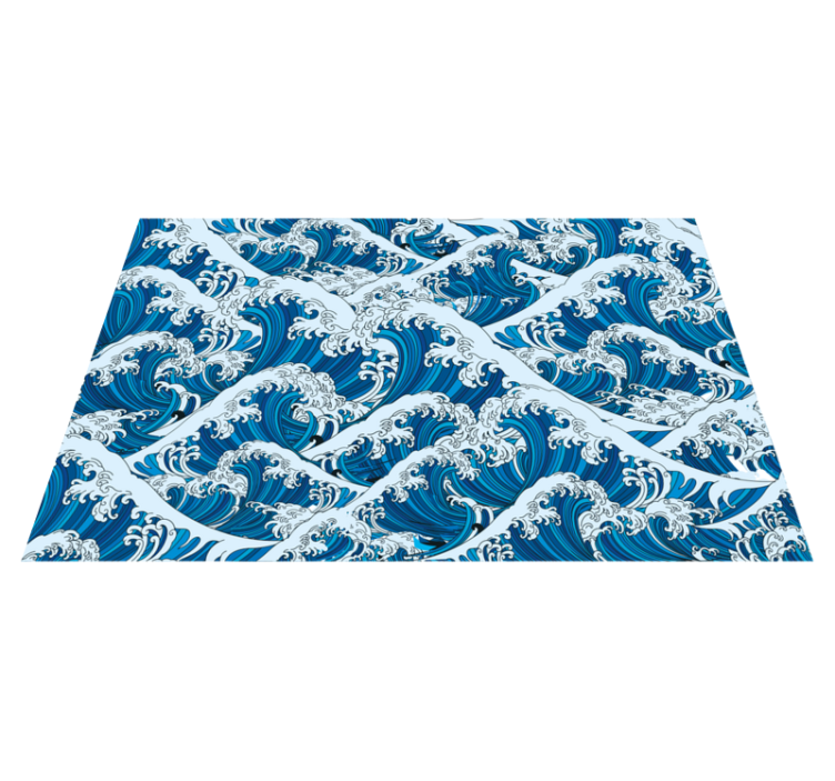 Individuais de mesa retangulares Grande onda estilo japão - TenStickers