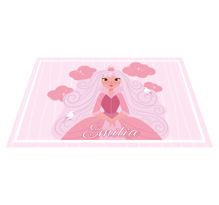 Individuais de mesa infantis Princesa rosa com nuvem - TenStickers